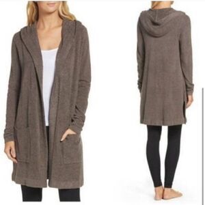 Barefoot Dreams Coastal Hooded Cardigan Taupe XS/S